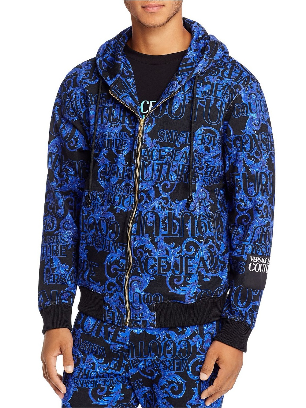 Versace Jeans Couture Mens Zipup Hoodie Logo Baroque Size small limited edition